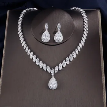 Cubic Zirconia Dubai Wedding Bridal Jewelry Sets Decor With Green/Blue/Red Rhinestones Crystal Necklace Drop Earrings 
Cubic Zirconia Dubai Wedding Bridal Jewelry Sets Decor With Green/Blue/Red Rhinestones Crystal Necklace Drop Earrings