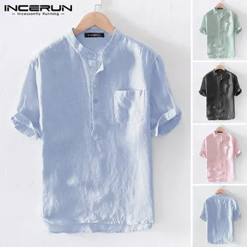 INCERUN Summer Men's Casual Striped Shirts Breathable Short Sleeve Leisure Harajuku Blouse Cotton Stand Collar Brand Shirt Men
INCERUN Summer Men's Casual Striped Shirts Breathable Short Sleeve Leisure Harajuku Blouse Cotton Stand Collar Brand Shirt Men