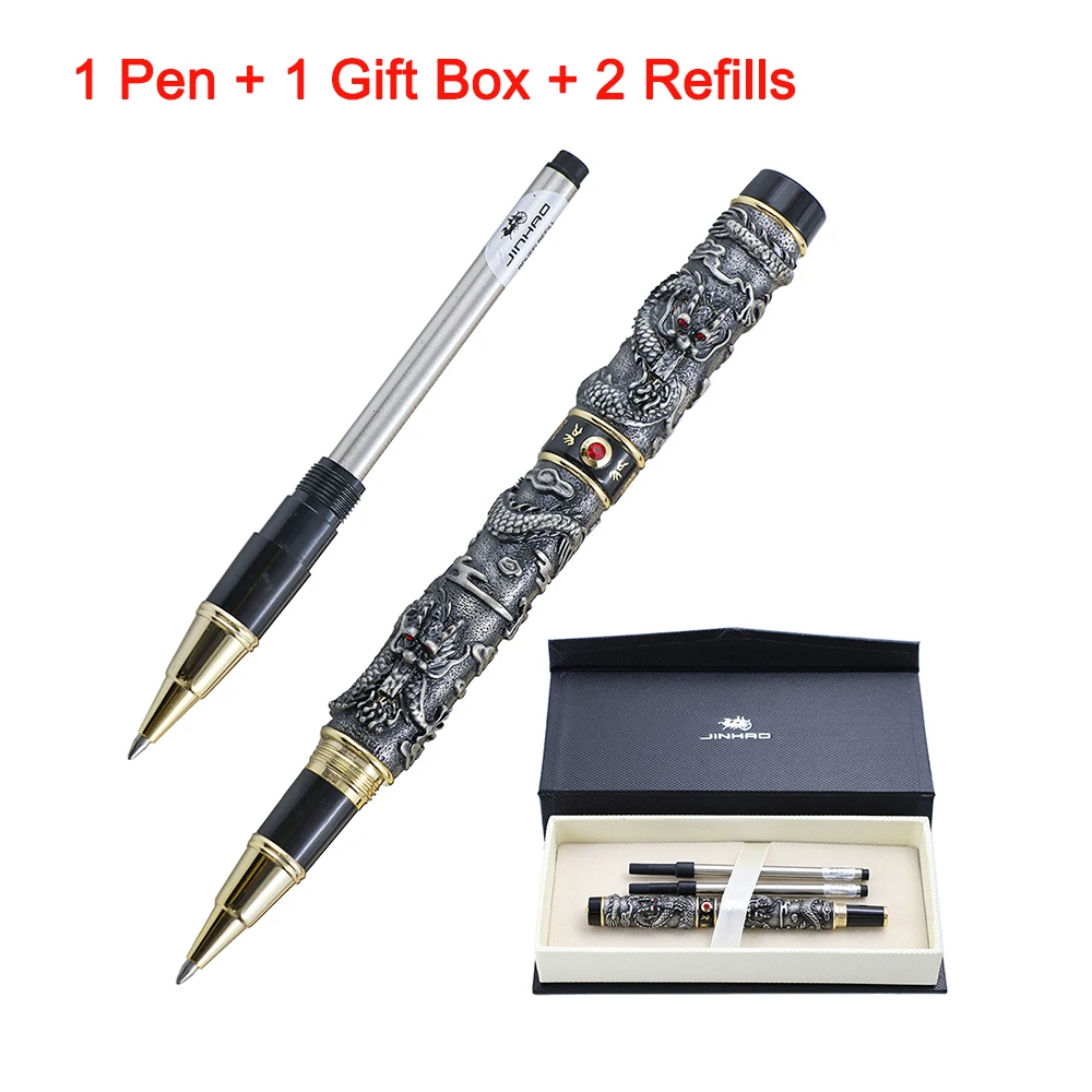 Роскошные Jinhao Dragon шариковая ручка винтажные металлические ручки для подписи 0 7