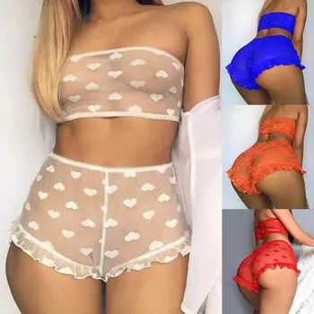 2 piece suit Sexy Women Lace Babydoll Underwear String Set Transparent Pajamas Set High Waist Bra+Panties Nightwear Sleepwear 
2 piece suit Sexy Women Lace Babydoll Underwear String Set Transparent Pajamas Set High Waist Bra+Panties Nightwear Sleepwear