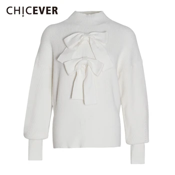 CHICEVER Korean Bowknots Pullover Sweater For Women Turtleneck Lantern Sleeve Loose Knitting Sweater Female 2020 Autumn Winter
CHICEVER Korean Bowknots Pullover Sweater For Women Turtleneck Lantern Sleeve Loose Knitting Sweater Female 2020 Autumn Winter