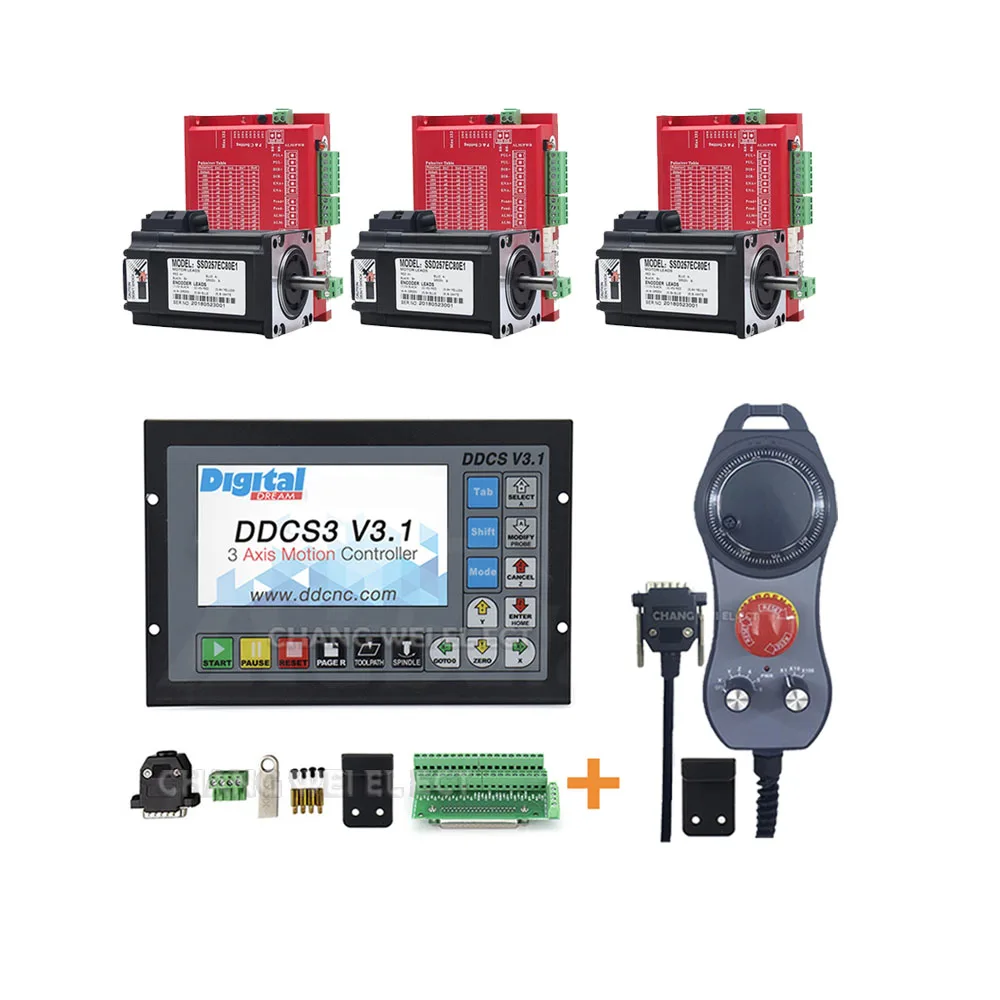 Newly Updated Ddcsv3.13/4 Axis Cnc Controller Kit 3 Pieces Of 2.2nm Closed Loop Stepper Motor Jssd2505m + Ssd257ec80e1+mpg
Newly Updated Ddcsv3.13/4 Axis Cnc Controller Kit 3 Pieces Of 2.2nm Closed Loop Stepper Motor Jssd2505m + Ssd257ec80e1+mpg