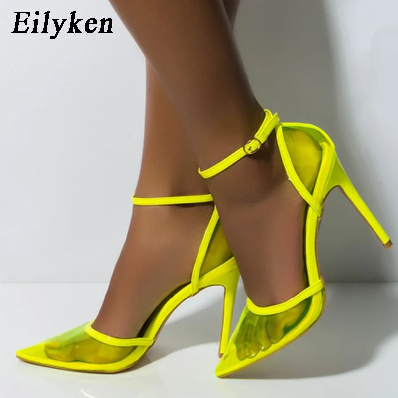 EilyKen Sexy PVC Transparent Pumps Ankle Buckle Strap Pointed Toe Wedding Pumps Sandals Party High Heel Femme Shoes
EilyKen Sexy PVC Transparent Pumps Ankle Buckle Strap Pointed Toe Wedding Pumps Sandals Party High Heel Femme Shoes