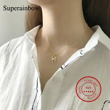 SUPERAINBOW 925 Sterling Silver Irregular Oval-shaped Pearl Necklace for Women 18k Gold Color Long Chain Necklace Jewelry SR-N51
SUPERAINBOW 925 Sterling Silver Irregular Oval-shaped Pearl Necklace for Women 18k Gold Color Long Chain Necklace Jewelry SR-N51