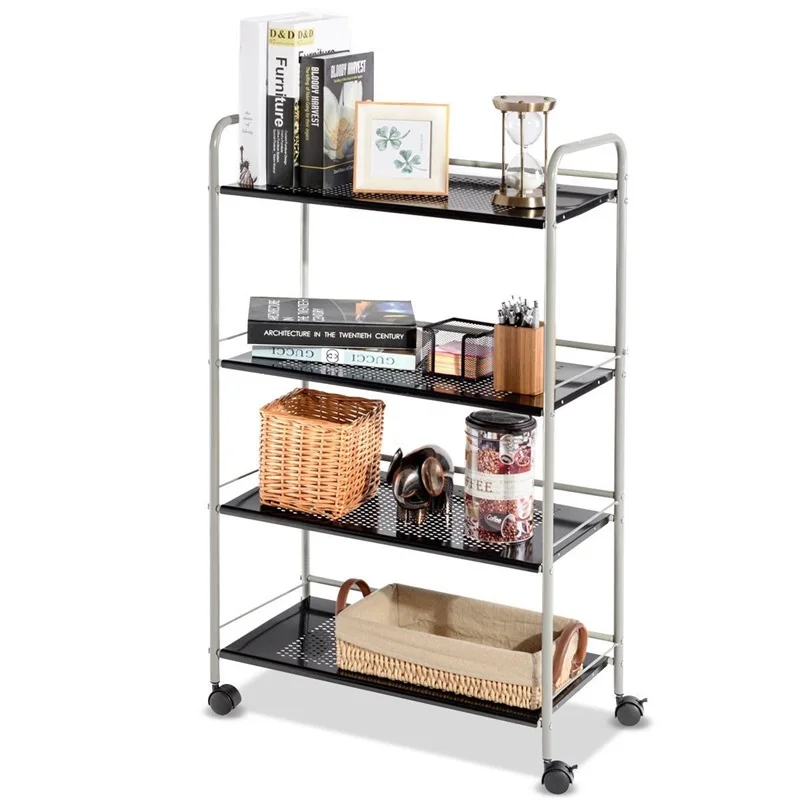 4 Tiers Rolling Storage Cart Utility Trolley Guardrail Design Storage Holders for Office Garage Bathroom Kitchen HW56830
4 Tiers Rolling Storage Cart Utility Trolley Guardrail Design Storage Holders for Office Garage Bathroom Kitchen HW56830