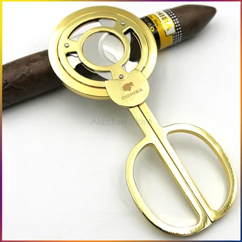 COHIBA Noble Stainless Steel Triple Blade Cuban Cigars Scissors Sharp Staright Cut Cigar Cutter Golden W/Gift Box Wholesale
COHIBA Noble Stainless Steel Triple Blade Cuban Cigars Scissors Sharp Staright Cut Cigar Cutter Golden W/Gift Box Wholesale