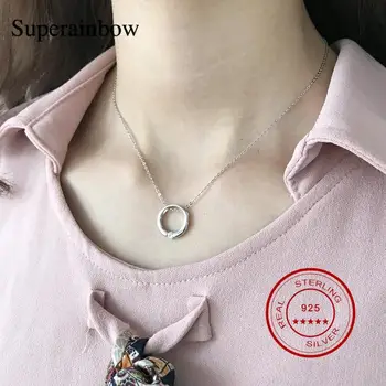 SUPERAINBOW S925 Sterling Silver Zirconia Short Necklace Classic Design Collarbone Chain Female Round Pendant Classic SR-N41
SUPERAINBOW S925 Sterling Silver Zirconia Short Necklace Classic Design Collarbone Chain Female Round Pendant Classic SR-N41