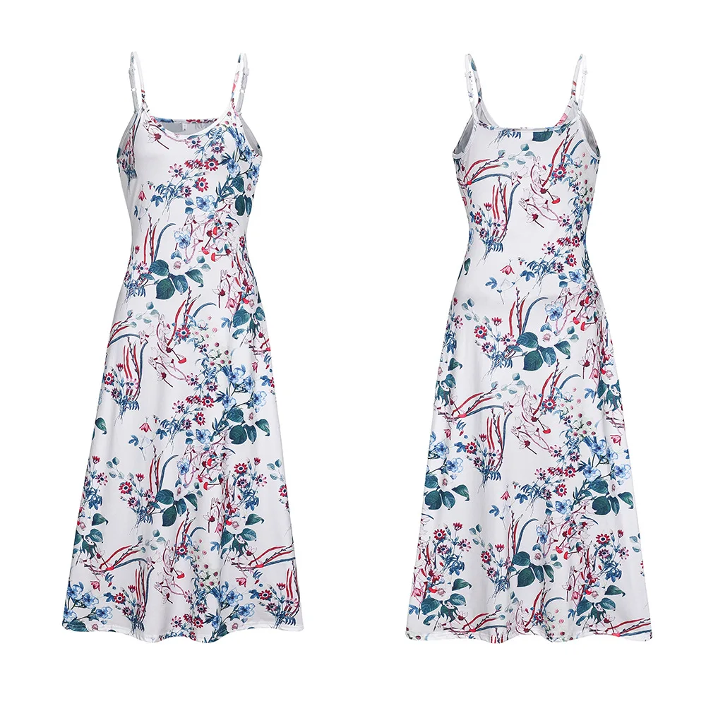 Sexy Maxi Dresses For Women Boho Print V-Neck Floral Sundresses Women Sleeveless Plus Size Dresses For Women 4xl 5xl Summer 2020