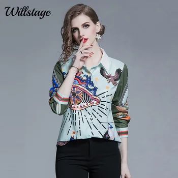 Willstage 2019 Autumn Women shirt long sleeve eyes printed pattern Blouse Elegant Shirts office ladies OL Work wear Tops
Willstage 2019 Autumn Women shirt long sleeve eyes printed pattern Blouse Elegant Shirts office ladies OL Work wear Tops