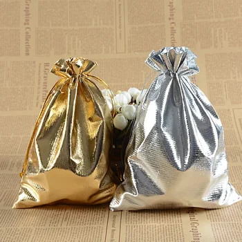 

24pcs/Set Gold Silver Color Organza Bag Jewelry Packaging Bag Wedding Party Favour Candy Bags Favor Pouches Drawstring Gift Bags