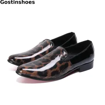 Fashion Leopard Printed Patent Leather Men Casual Leather Shoes Pointed Slip On Lazy Set Foot Shoes Low Heel Men Leisure Shoes
Fashion Leopard Printed Patent Leather Men Casual Leather Shoes Pointed Slip On Lazy Set Foot Shoes Low Heel Men Leisure Shoes
