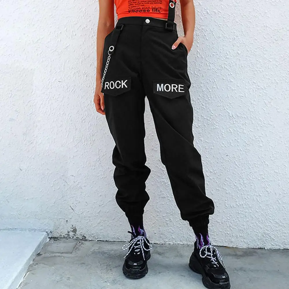 Women Pants High Waist Link Chain Street Wear Trousers Loose Joggers Cool Long Pants Sweatpants Broeken Woman #2B21
Women Pants High Waist Link Chain Street Wear Trousers Loose Joggers Cool Long Pants Sweatpants Broeken Woman #2B21