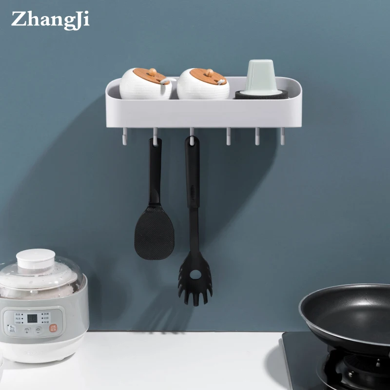 ZhangJi Self-adhesive Kitchen Bathroom Rack Shelf Multi-function storage shelves with hooks powerful Storage Organizer washable
ZhangJi Self-adhesive Kitchen Bathroom Rack Shelf Multi-function storage shelves with hooks powerful Storage Organizer washable