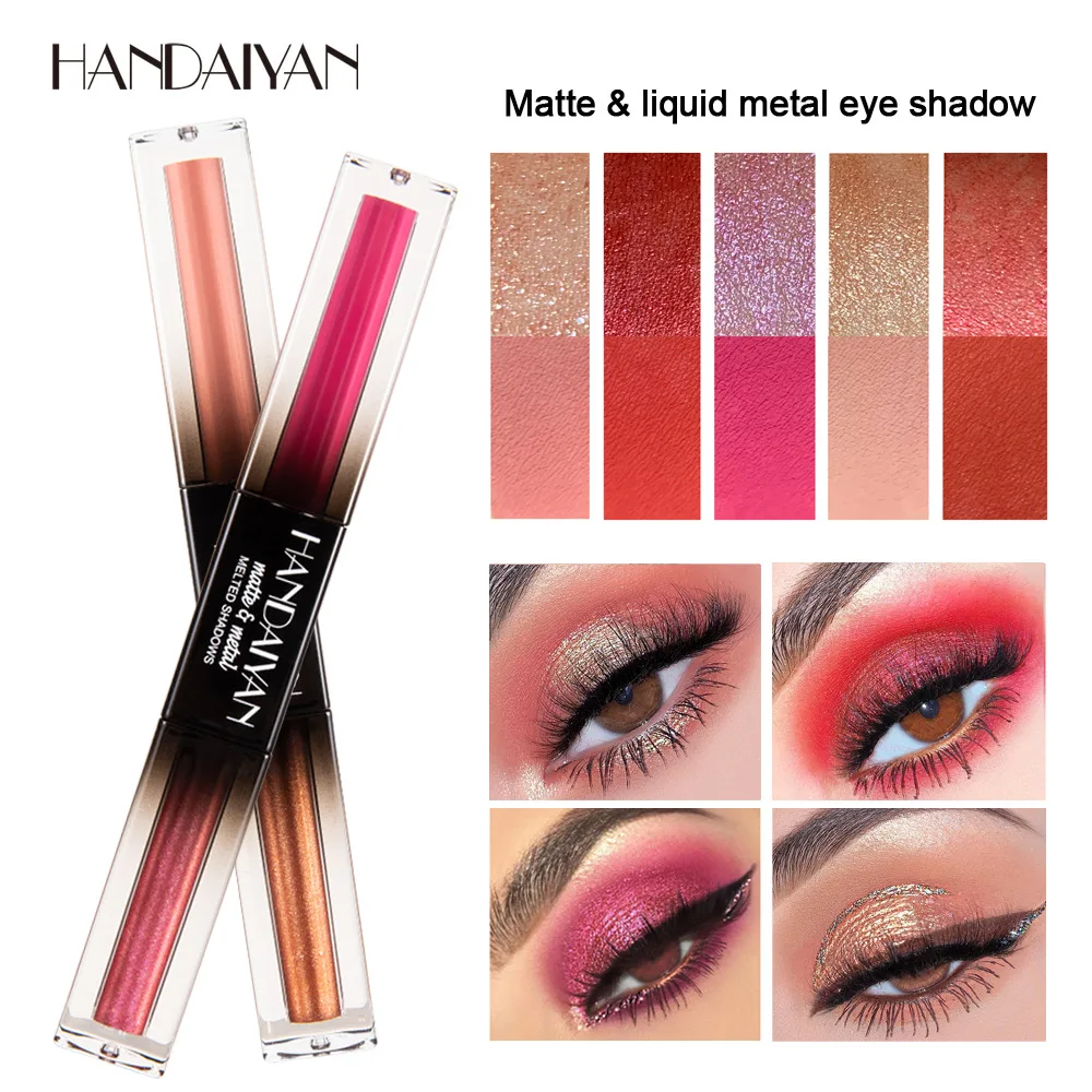 HANDAIYAN Double Head Two Tone Combine Eyeshadow Velvet Matte Metal Shimmer Texture Liquid Eye Shadow Waterproof
HANDAIYAN Double Head Two Tone Combine Eyeshadow Velvet Matte Metal Shimmer Texture Liquid Eye Shadow Waterproof