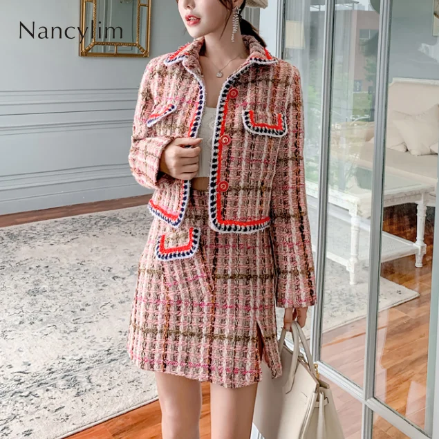 Autumn Clothes Woman New Small Fragrance Wind Tweed Coat + Skirt Two-piece Suit Female Winter Short Skirts Set Vestidos Femme
Autumn Clothes Woman New Small Fragrance Wind Tweed Coat + Skirt Two-piece Suit Female Winter Short Skirts Set Vestidos Femme