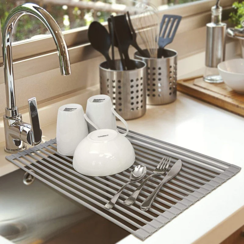 Foldable Stainless Steel Kitchen Dish Drainer Roll Up Over Multipurpose The Sink Dish Drying Rack
Foldable Stainless Steel Kitchen Dish Drainer Roll Up Over Multipurpose The Sink Dish Drying Rack