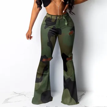 Ophestin Jean For Women Plus Size High Waist Denim Bell Bottom Distressed Ripped Fashion Camouflage Female Trousers 2020
Ophestin Jean For Women Plus Size High Waist Denim Bell Bottom Distressed Ripped Fashion Camouflage Female Trousers 2020
