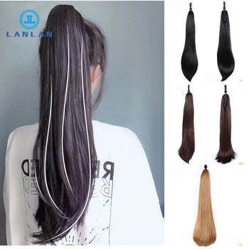 

Accessoires de cheveux pour femmes longue droite marron Ombre griffe queue de cheval pince à cheveux synthétique en Extension de