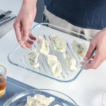 Heat-resistant Glass Plate Dumpling Plate Transparent Large Plate Microwave Oven Multi-purpose Bakeware Household Tableware
Heat-resistant Glass Plate Dumpling Plate Transparent Large Plate Microwave Oven Multi-purpose Bakeware Household Tableware