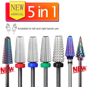 

5 in 1 Professional sharp Nail Drills Tungsten Carbide Nail Drill Bit Electric Machine Cutter polishing Tools Left Right Hand