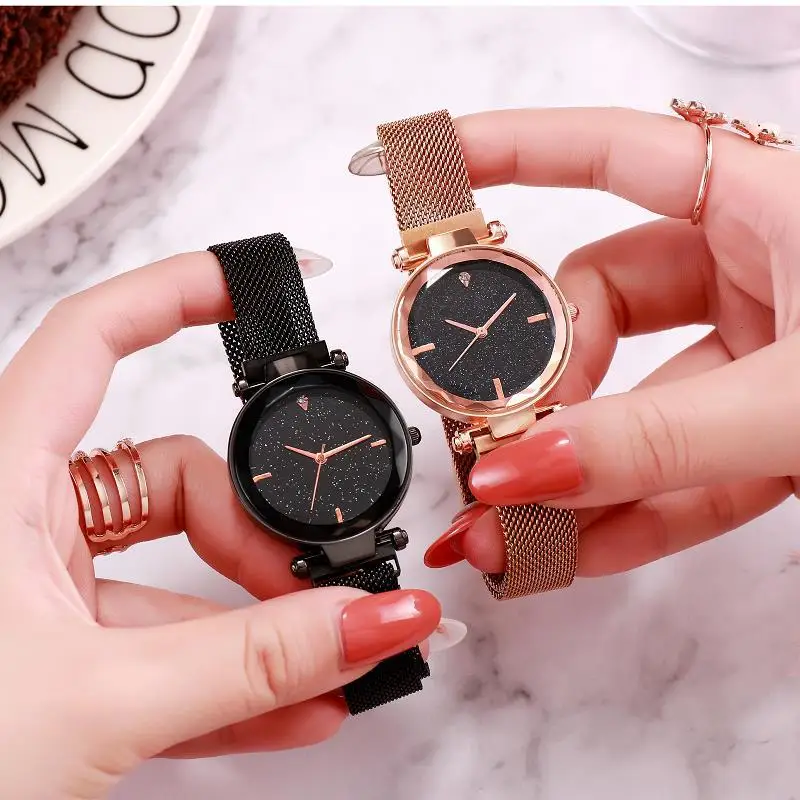 Luxury Rose Gold Women Watch Magnet Starry Sky Wrist Watch for Ladies Female Wristwatch Waterproof Reloj Mujer Relogio Feminino
Luxury Rose Gold Women Watch Magnet Starry Sky Wrist Watch for Ladies Female Wristwatch Waterproof Reloj Mujer Relogio Feminino
