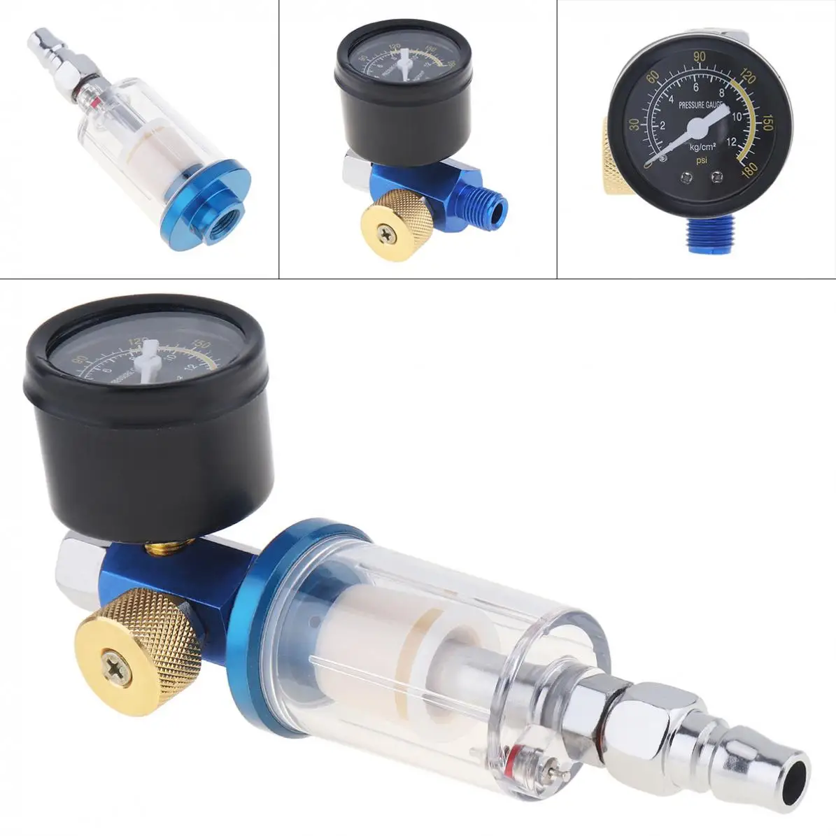 1/4 Inch Mini Oil Water Separator Pressure Regulator with Pressure Gauge Pneumatic Spray Gun / Air Compressor
1/4 Inch Mini Oil Water Separator Pressure Regulator with Pressure Gauge Pneumatic Spray Gun / Air Compressor