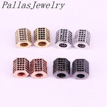 10Pcs Black CZ Micro Pave Hexagon Tube Spacer Beads, Cubic Zirconia Hexagon Tube Metal Plated Connector Beads
10Pcs Black CZ Micro Pave Hexagon Tube Spacer Beads, Cubic Zirconia Hexagon Tube Metal Plated Connector Beads