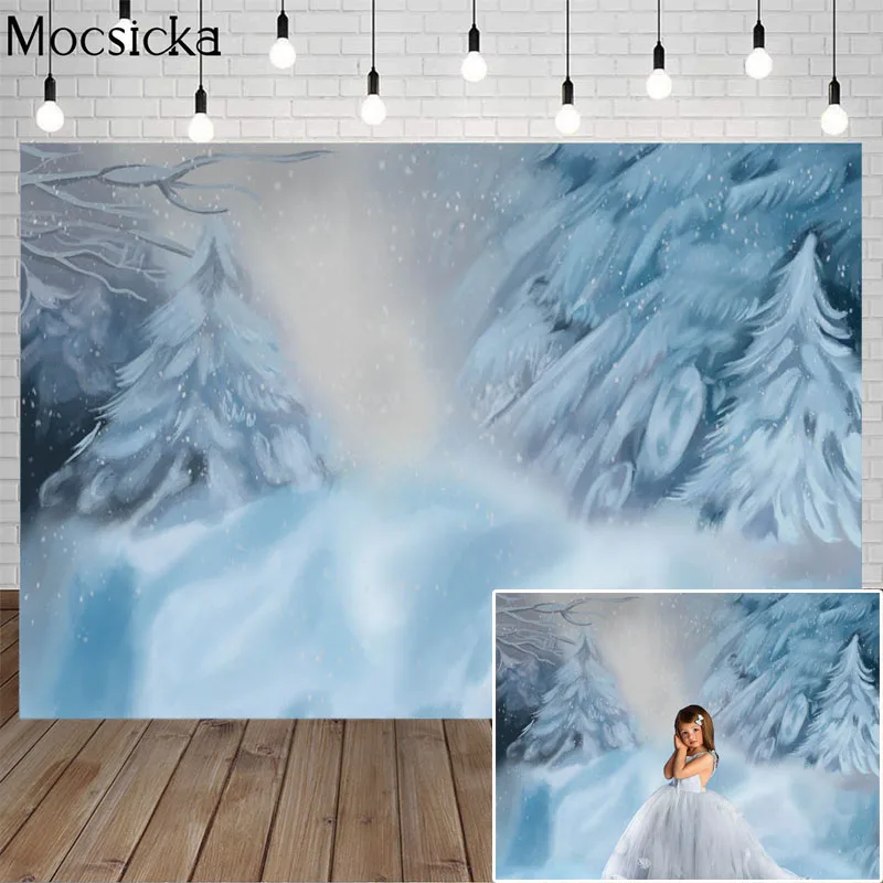 Mocsicka Snow Scene Pine Photography Background Hand Drawn Style Blue Backdrop Child Portrait Photo Decoration Props Studio
Mocsicka Snow Scene Pine Photography Background Hand Drawn Style Blue Backdrop Child Portrait Photo Decoration Props Studio