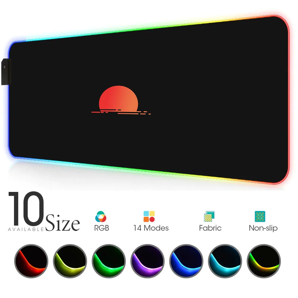Sunrise sunset RGB Mouse Pad Blackand red Gamer Accessories keyboard pad Large LED MousePad Gaming with Backlit padmouse
Sunrise sunset RGB Mouse Pad Blackand red Gamer Accessories keyboard pad Large LED MousePad Gaming with Backlit padmouse