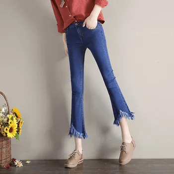 Summer Autumn Women's High Waist Denim Tassel Shorts Bodycon Ankle Length Elastic Slim Fit Classic Short Pants Trousers Style 
Summer Autumn Women's High Waist Denim Tassel Shorts Bodycon Ankle Length Elastic Slim Fit Classic Short Pants Trousers Style