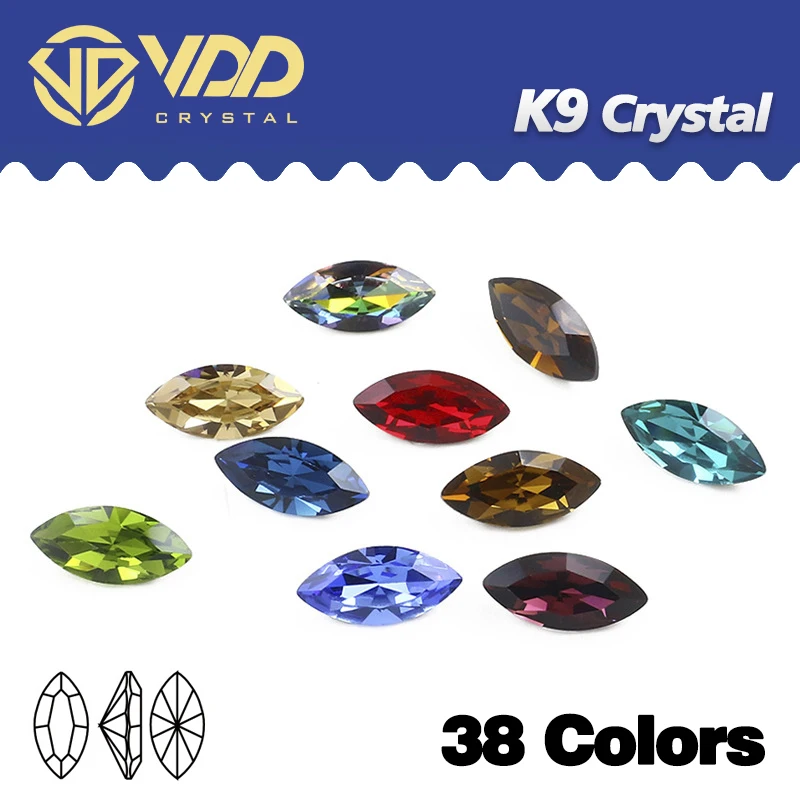 VDD 50 шт. всех цветов Navette Fancy K9 AAAAA стеклянные стразы кристалл точка задняя Маркиза Форма орнамент аксессуары DIY