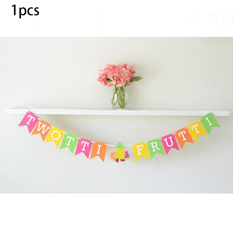 

fruit theme Birthday Party banner cake topper Birthday Party Decorations Kids Vintage Pink Carnival Party Decorations Supplies