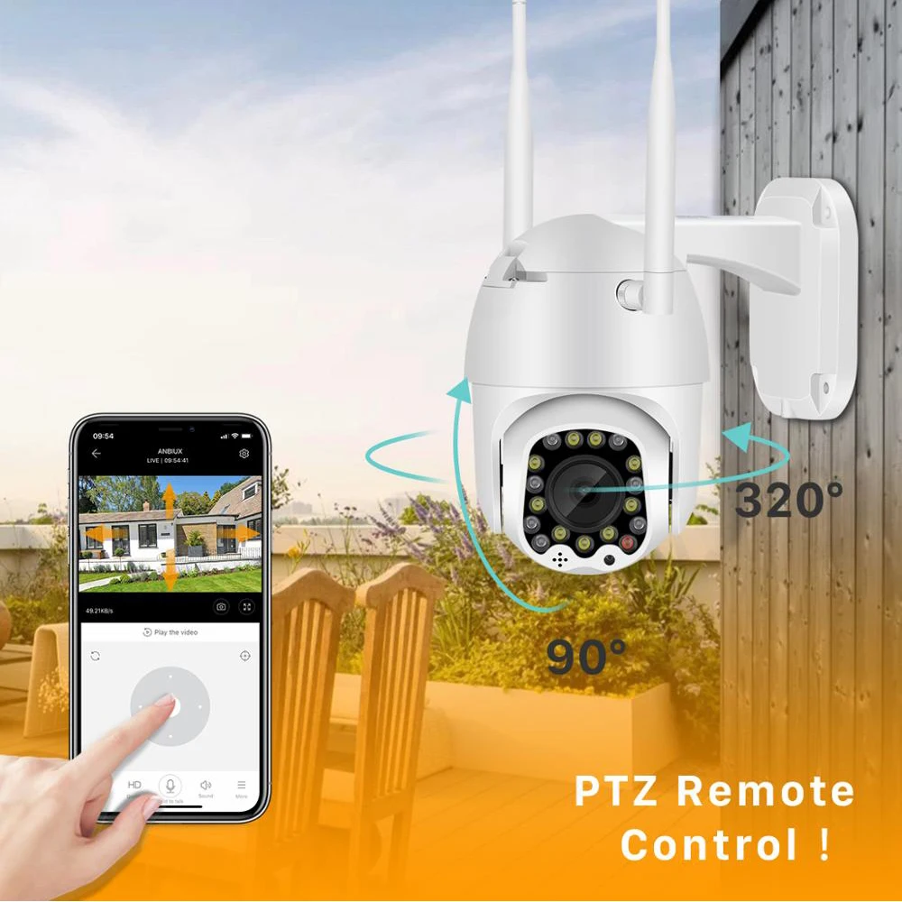1080P Outdoor PTZ IP Camera Auto Tracking 2MP Cloud Home Security Wifi Camera 4X Digital Zoom Speed Dome Camera with Siren Light
1080P Outdoor PTZ IP Camera Auto Tracking 2MP Cloud Home Security Wifi Camera 4X Digital Zoom Speed Dome Camera with Siren Light