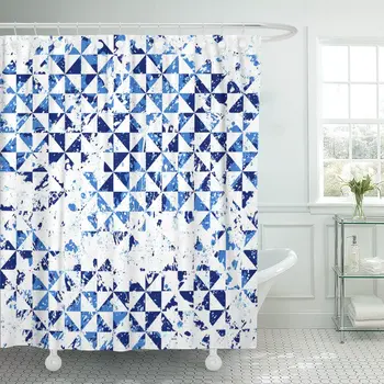 Small Geometric Abstract Mosaic with Triangles and Simple Shapes in Blue Colors for Fall Winter Dynamic Bathroom Curtains
Small Geometric Abstract Mosaic with Triangles and Simple Shapes in Blue Colors for Fall Winter Dynamic Bathroom Curtains