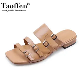 Taoffen New Design Woman Sandals Genuine Leather Buckle Fashion Woman Summer Shoes Vacation Ladies Footwear Size 33-40
Taoffen New Design Woman Sandals Genuine Leather Buckle Fashion Woman Summer Shoes Vacation Ladies Footwear Size 33-40