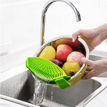 Silicone Colanders Kitchen Clip On Pot Strainer Drainer For Draining Excess Liquid Univers Draining Pasta Vegetable Cookware 
Silicone Colanders Kitchen Clip On Pot Strainer Drainer For Draining Excess Liquid Univers Draining Pasta Vegetable Cookware