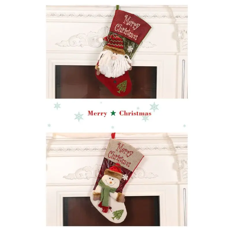 christmas stocking sock xmas tree candy gift bag