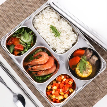 Stainless Steel 304 Divided Dinner Tray Fast Food Plate 5 Grids for School Canteen Kids 5 Section Cafeteria Partition Plate 
Stainless Steel 304 Divided Dinner Tray Fast Food Plate 5 Grids for School Canteen Kids 5 Section Cafeteria Partition Plate