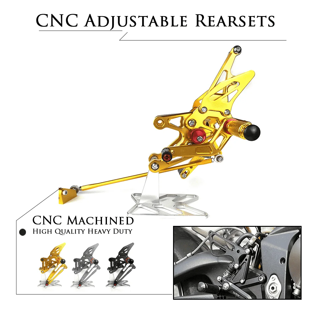 

Motorcycle Accessories CNC Alu Footrest Rear Sets Adjustable Rearset Foot Pegs for YAMAHA YZF-R1 YZF R1 YZFR1 1000 2007-2008