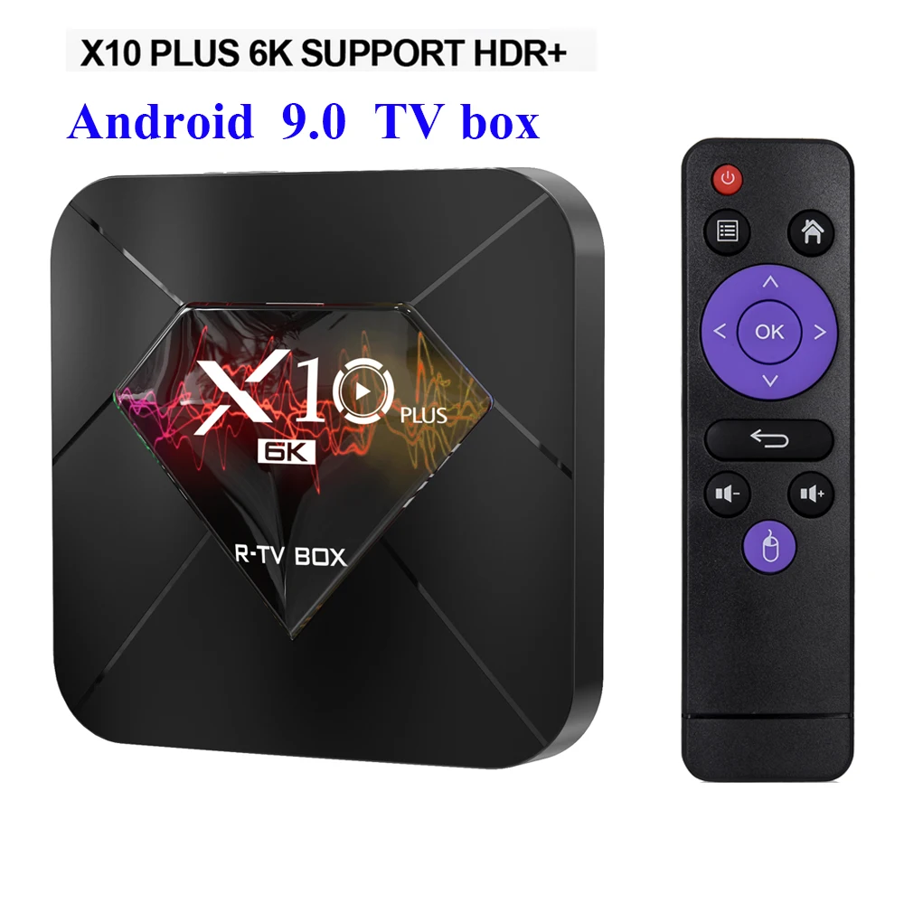 R-TV BOX X10 PLUS Smart Android 9.0 TV Box Allwinner H6 UHD 4K Media Player 6K Image Decoding 2.4G WiFi box TV set top box
R-TV BOX X10 PLUS Smart Android 9.0 TV Box Allwinner H6 UHD 4K Media Player 6K Image Decoding 2.4G WiFi box TV set top box