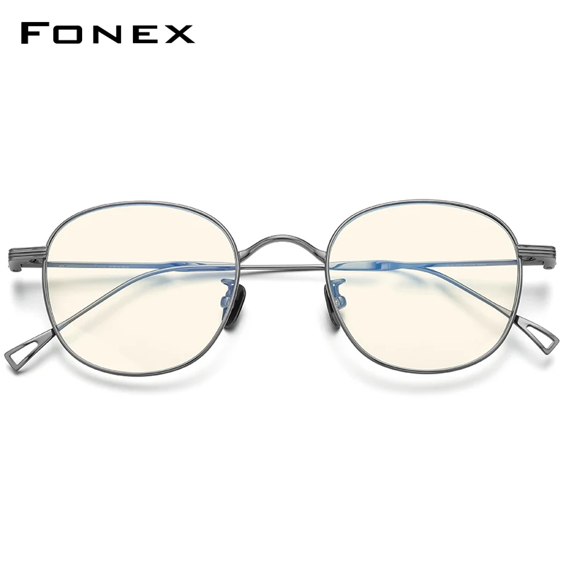 FONEX Titanium Anti Blue Light Blocking Computer Glasses Women Small Faces Retro Round Filter Eye Strain Eyeglasses Men 8554AB
FONEX Titanium Anti Blue Light Blocking Computer Glasses Women Small Faces Retro Round Filter Eye Strain Eyeglasses Men 8554AB
