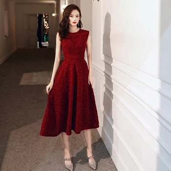 AE779 Robe de soiree 2020 Wine Red Tea-Length Zipper Evening Dress Sleeveless Party Dresses prom dresses
AE779 Robe de soiree 2020 Wine Red Tea-Length Zipper Evening Dress Sleeveless Party Dresses prom dresses