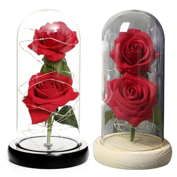 Valentine's Day Gift Artificial flower Gold Foil Rose Flower Led Lighting Beauty Eternal Rose Immortal Glass Cover
Valentine's Day Gift Artificial flower Gold Foil Rose Flower Led Lighting Beauty Eternal Rose Immortal Glass Cover