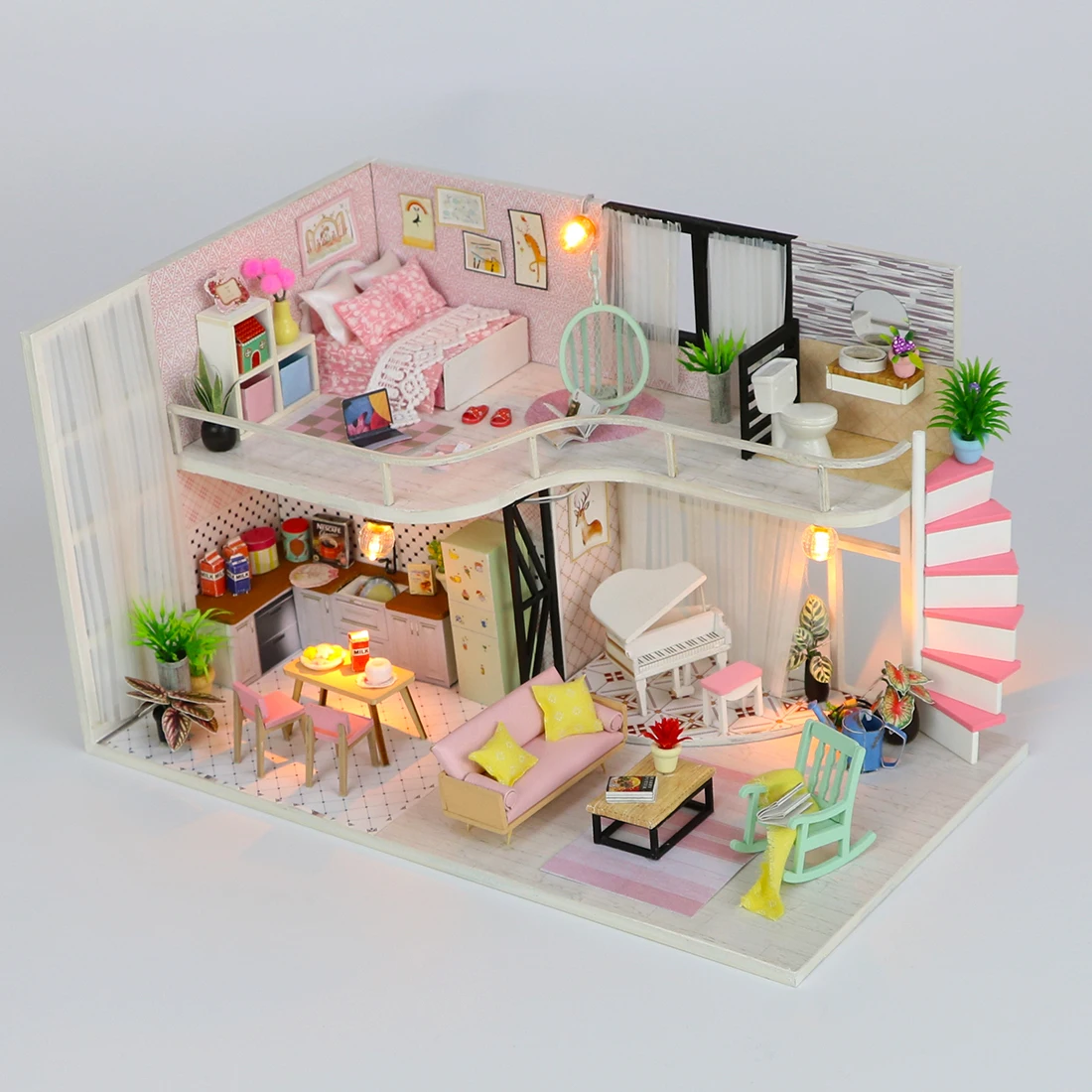 Hot Doll House DIY Creative Handmade Theme Wooden Cabin Assembly Building Model Toy Set With Light And Music - Anna Pink Melody
Hot Doll House DIY Creative Handmade Theme Wooden Cabin Assembly Building Model Toy Set With Light And Music - Anna Pink Melody