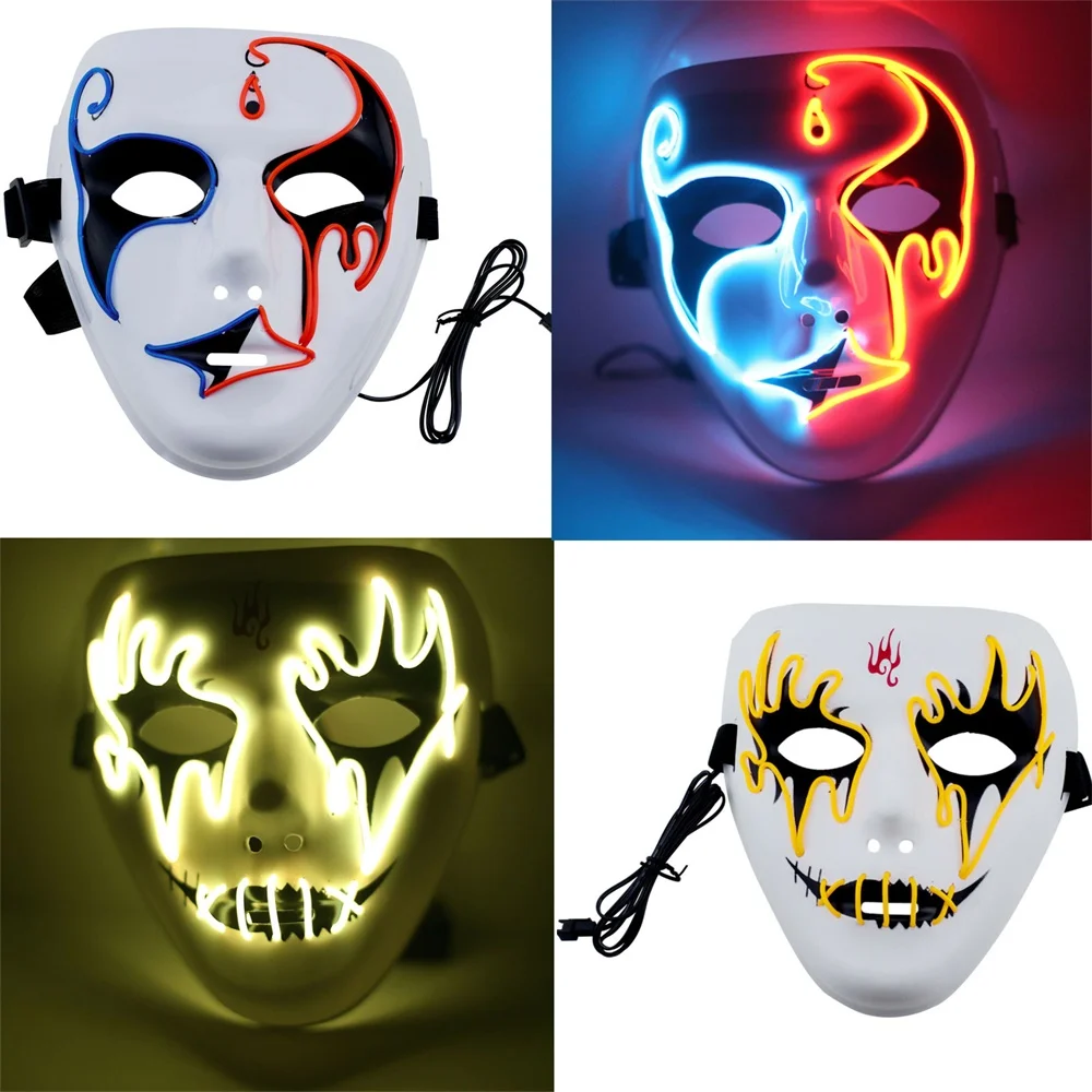 10 Colors Hot Halloween Mask LED Mask Flashing EL wire Glowing Flexible LED Neon light For dance DJ Carnival Party Supplies
10 Colors Hot Halloween Mask LED Mask Flashing EL wire Glowing Flexible LED Neon light For dance DJ Carnival Party Supplies