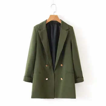 OL New Women Blazers Spring Autumn Fashion Lapel Collar Long Sleeve Double-Breasted Solid Color Long Blazer Green Casual Coat
OL New Women Blazers Spring Autumn Fashion Lapel Collar Long Sleeve Double-Breasted Solid Color Long Blazer Green Casual Coat