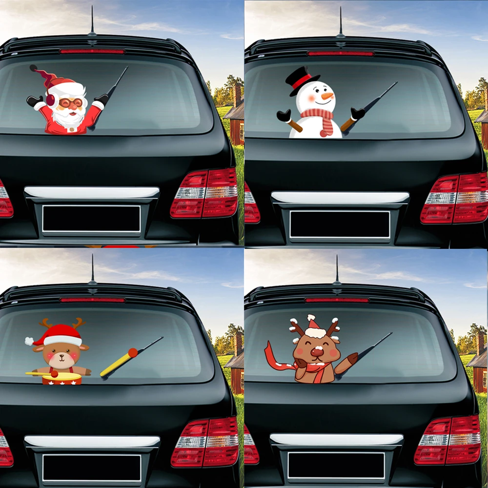 Фото Автомобильный мультяшный снеговик рождественские декорации многоразовые ПВХ