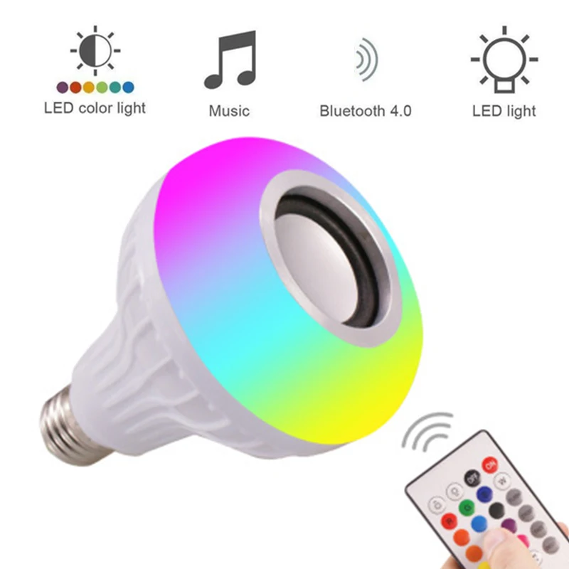 Smart E27 RGB Color Music Play Lamp Wireless Bluetooth Speaker Led Music Bulb Light 12W Music Playing Dimmable Bulb With Remote
Smart E27 RGB Color Music Play Lamp Wireless Bluetooth Speaker Led Music Bulb Light 12W Music Playing Dimmable Bulb With Remote