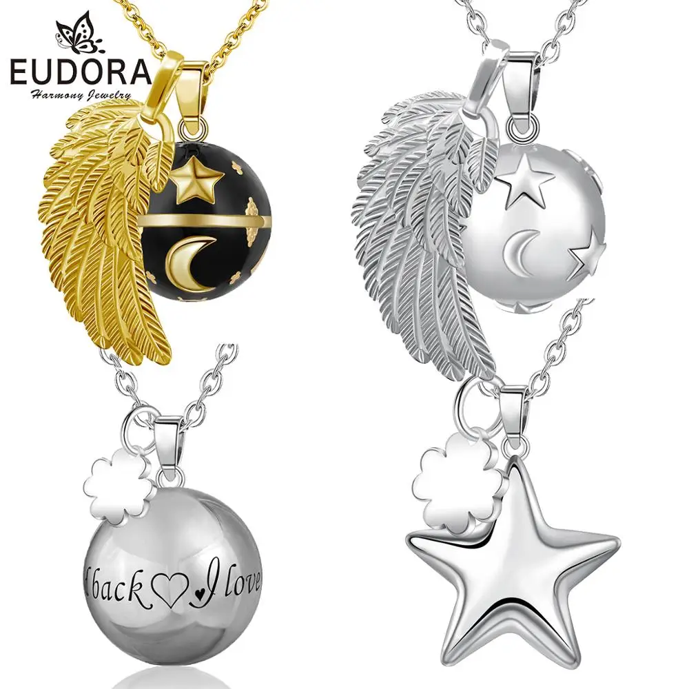 Eudora, 1 шт., подвеска в виде крыльев Ангела, звезды, гармонии, бала, ожерелье, модный мяч для беременных, ювелирное изделие, Chime Bola, женское ювелирное изделие, подарок на удачу
Eudora, 1 шт., подвеска в виде крыльев Ангела, звезды, гармонии, бала, ожерелье, модный мяч для беременных, ювелирное изделие, Chime Bola, женское ювелирное изделие, подарок на удачу