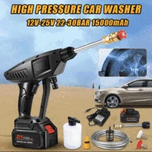 0-15000mAh 30BAR Wireless Car Washer High Pressure Car Wash Water Gun Portable High Pressure Washer Foam for Makita 18V Battery
0-15000mAh 30BAR Wireless Car Washer High Pressure Car Wash Water Gun Portable High Pressure Washer Foam for Makita 18V Battery